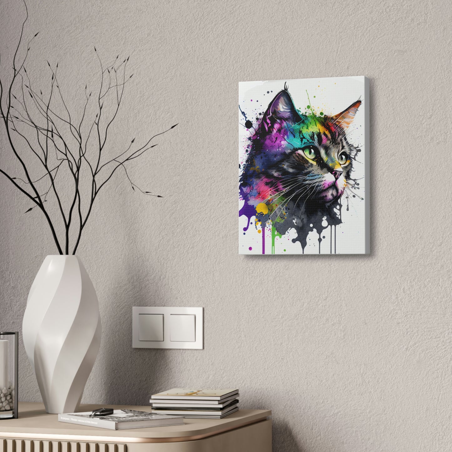 Colored Splat Cat Bust