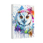 Colored Splat Owl Bust
